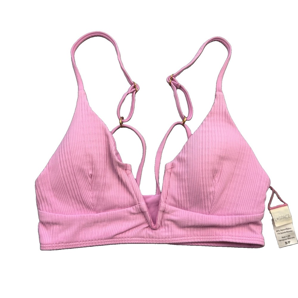 L*Space Siren Bikini Top in Pink With Good Accents Size Small NWOT NEW!